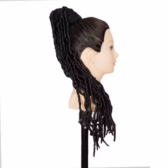 Daily Natural Long Straight Black Ponytail for Women Hair Piece Drawstring Synthetic Ponytail Hair Extension
