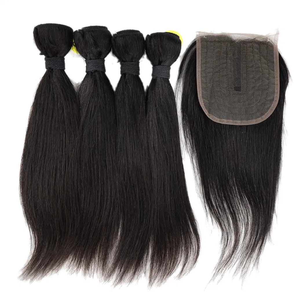 Various Colors Available Human Hair Bundles with Closure Pack Deal 10% off Sample Customization