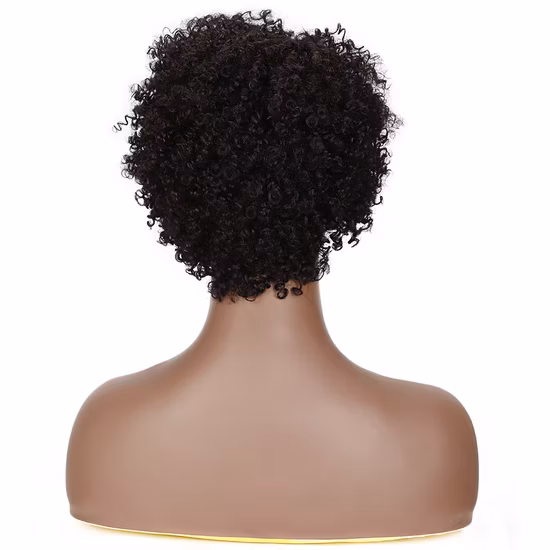 Afrika schwarze Frauen bunte Feier Perücke maschinell hergestellt Afro verworrene lockige Echthaarperücken groß auf Lager